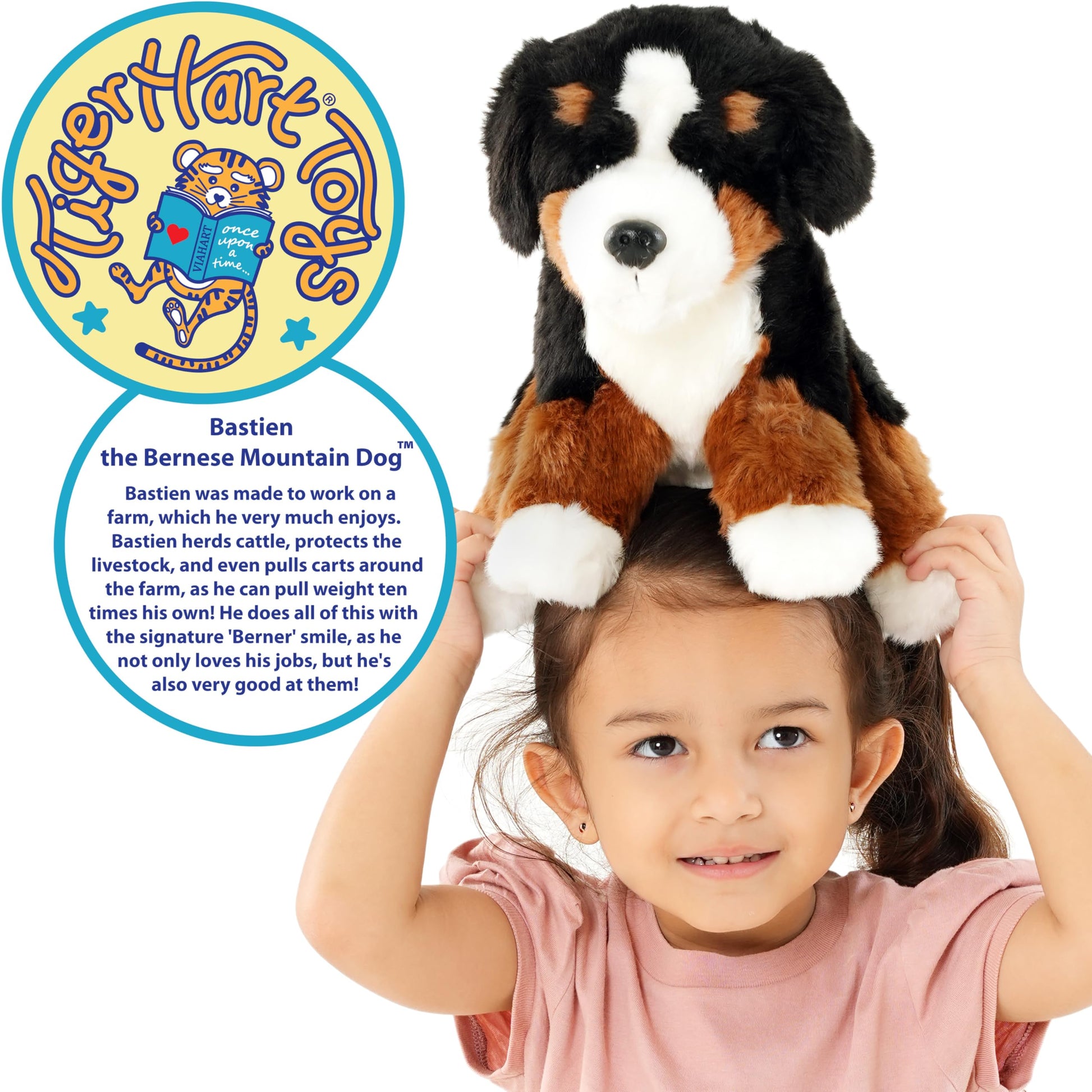 TigerHart Bastien The Bernese Mountain Dog - 13 Inch Stuffed Animal Plush