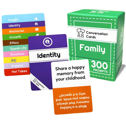 Conversation Cards Family Pack | 300 Open-Ended Questions and Conversation Starters | Cards to Ignite Deeper Connections | A Great Gift for Families