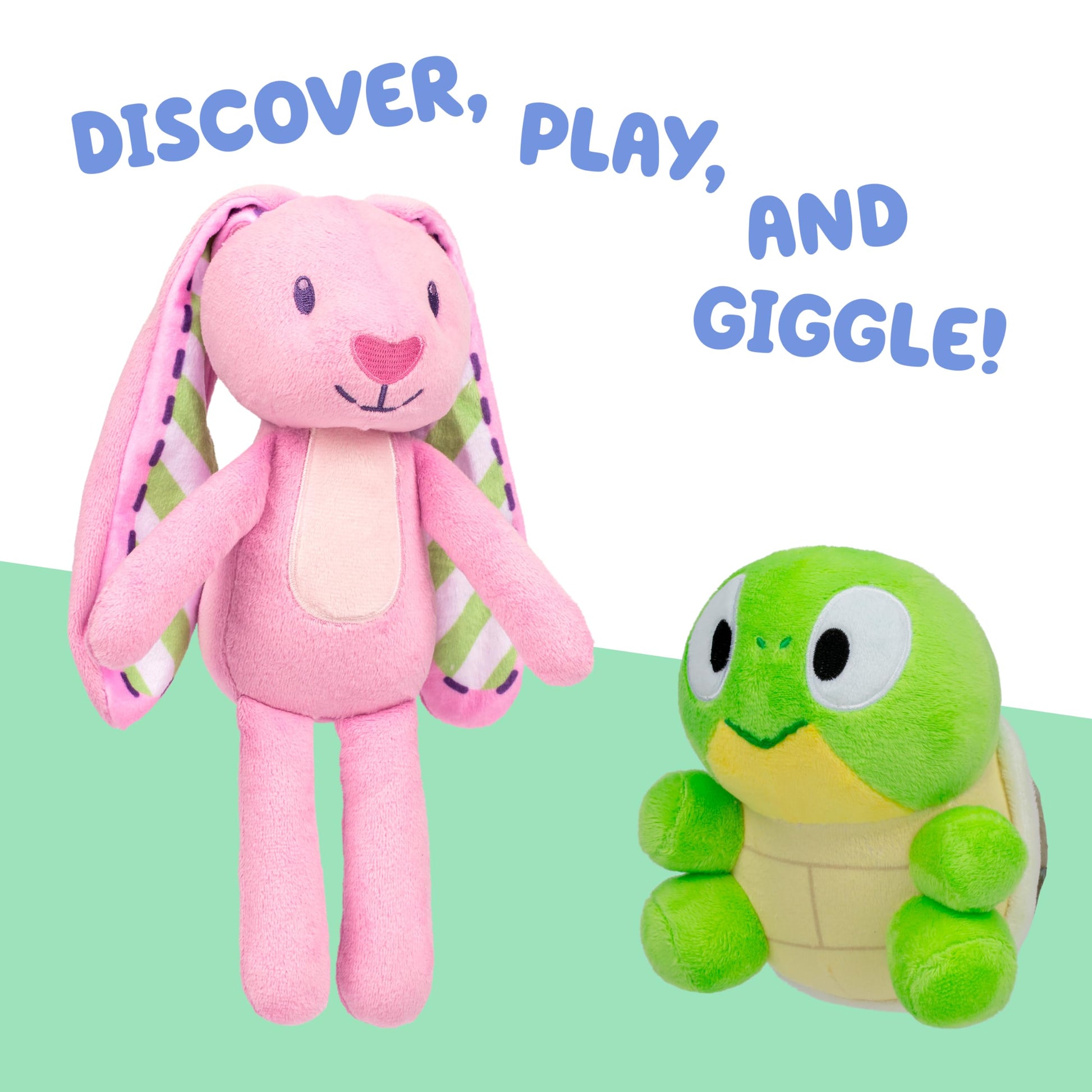 Bluey Friends 2-Pack Plush Stuffed Animals for Kids, Floppy and Turtleboy TV Show Plushies, Cuddly Playtime Toddler Plush Toys, Bluey Gifts Ages 3+