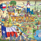 Boardwalk Big Texas 500 Piece Jigsaw Puzzle Fun Travel State Puzzles with Premium Box, Gift for Adults and Family 16"x20"