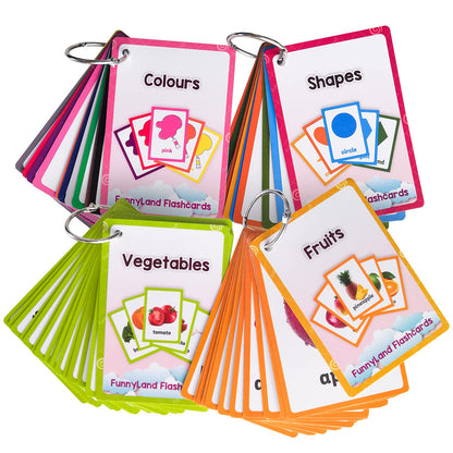 Zwttey Colors/Shapes/Fruits/Vegetable English Flash Cards Pocket Card Learning Baby Toys for Children Pre-Kindergarten Kids Gifts