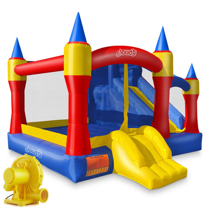 Cloud 9 Royal Slide Bounce House with Blower, Inflatable Bouncing Jumper for Kids