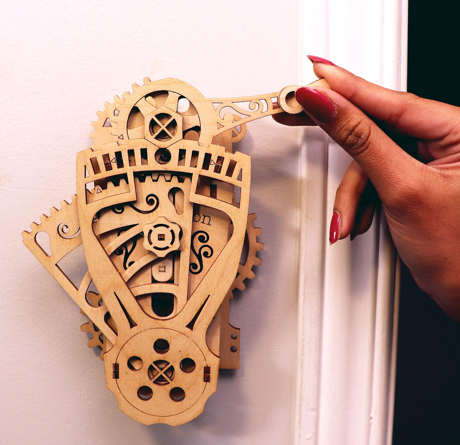 ABONG Gear and Cam Light Switch 3D Wood Model Kit | Includes 41 Pieces and Video Build Guide | Replaces Basic Light Switch Cover | Decorate Yourself