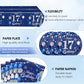 41 PCS 17th Birthday Decorations for Boys Girls Disposable Blue Sliver 17 Year Old Tableware Happy 17th Birthday Dessert Plates Napkins Tablecloth Set