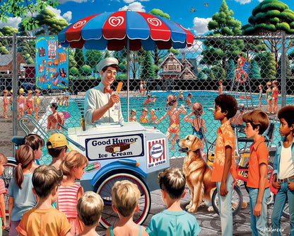 White Mountain 1000 Piece Jigsaw Puzzle Summer Ice Cream, Good Humor Man
