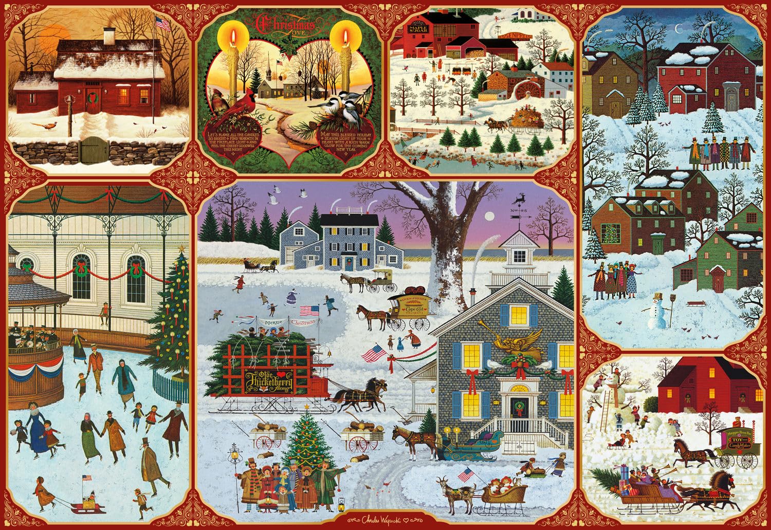 Buffalo Games - Charles Wysocki Winter Collage - 2000 Piece Jigsaw Puzzle