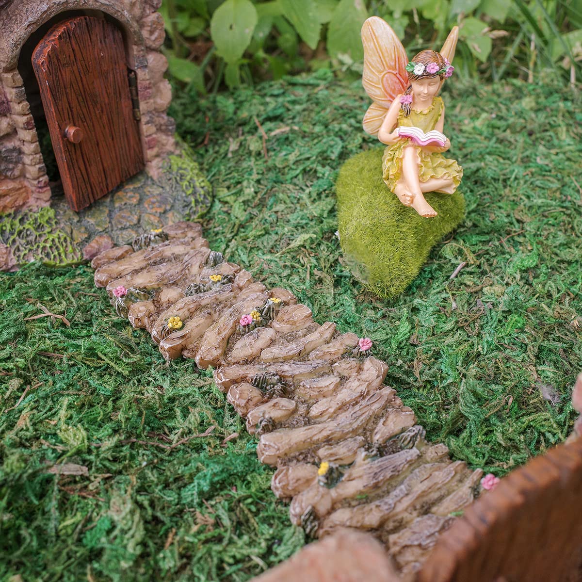 Treasure Gurus Miniature Flower Stone Path Fairy Garden Accessory Dollhouse Ornament
