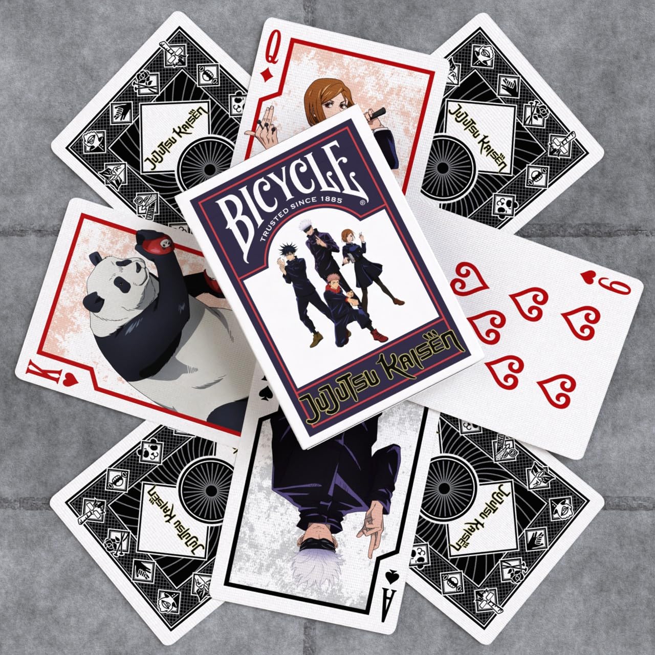 Bicycle Jujutsu Kaisen Collectible Standard 52 Deck of Cards, Poker Size, Anime Cartoon Gifts, Family & Kids Card Game Night