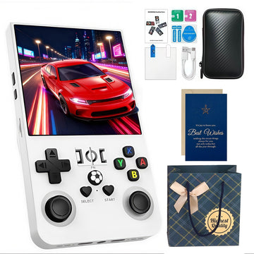 MYCHA R36MAX Retro Handheld Game Console Gift Set, 4.0" IPS Linux Console