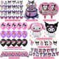 HANISNA 52PCS Kuromi Birthday Party Supplies, Party Decorations Set Include Banner, Balloons, Hanging Swirls, Cake Cupcake Toppers, Tablecloth