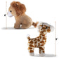 PREXTEX Safari Friends Stuffed Animal Gift Set - 5 Small Plush (Giraffe, Tiger, Lion, Polar Bear, Elephant) Zoo Animals - Machine Washable Stuffed