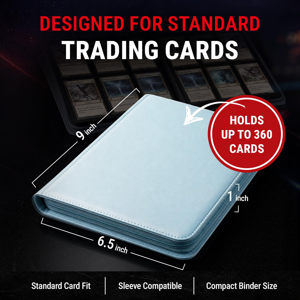 Ultra Pro Pokemon Card Binder 9 Pocket Zippered featuring Lucario, Ages 6+
