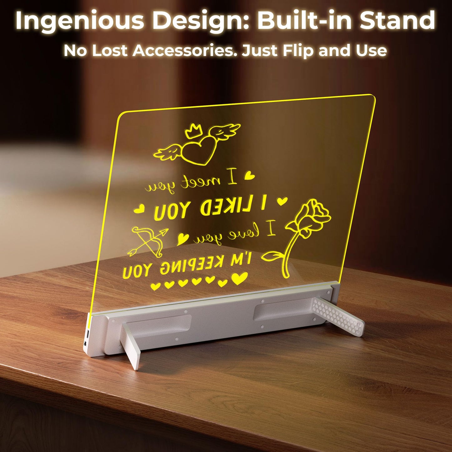 Rechargeable LED Drawing Board for Kids, Bawaslom Doodle Glow Pad, White