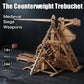 YAQUMW Mini Counterweight Trebuchet with Wheels Europe Medieval Siege Chariot Catapult Weapons DIY 3D Wooden Puzzles Mechanical Model Kits STEM