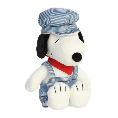 Aurora® Adorable Peanuts® Train Engineer Snoopy™ Stuffed Animal - Officially Licensed Toys for All Snoopy Fans - Nostalgic Gift for Adults