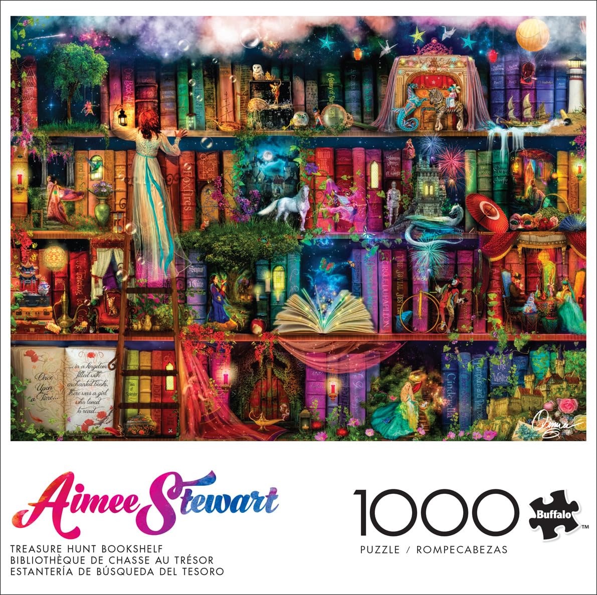 Buffalo Games - Aimee Stewart Treasure Hunt Bookshelf - 1000 Piece Puzzle