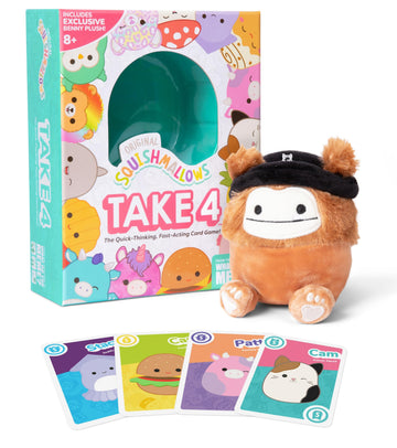 Squishmallows Take4 by Relatable, Exciting Games, Board Games and Card Games for Family Gatherings, Great for Kids Games, Includes 1 Exclusive
