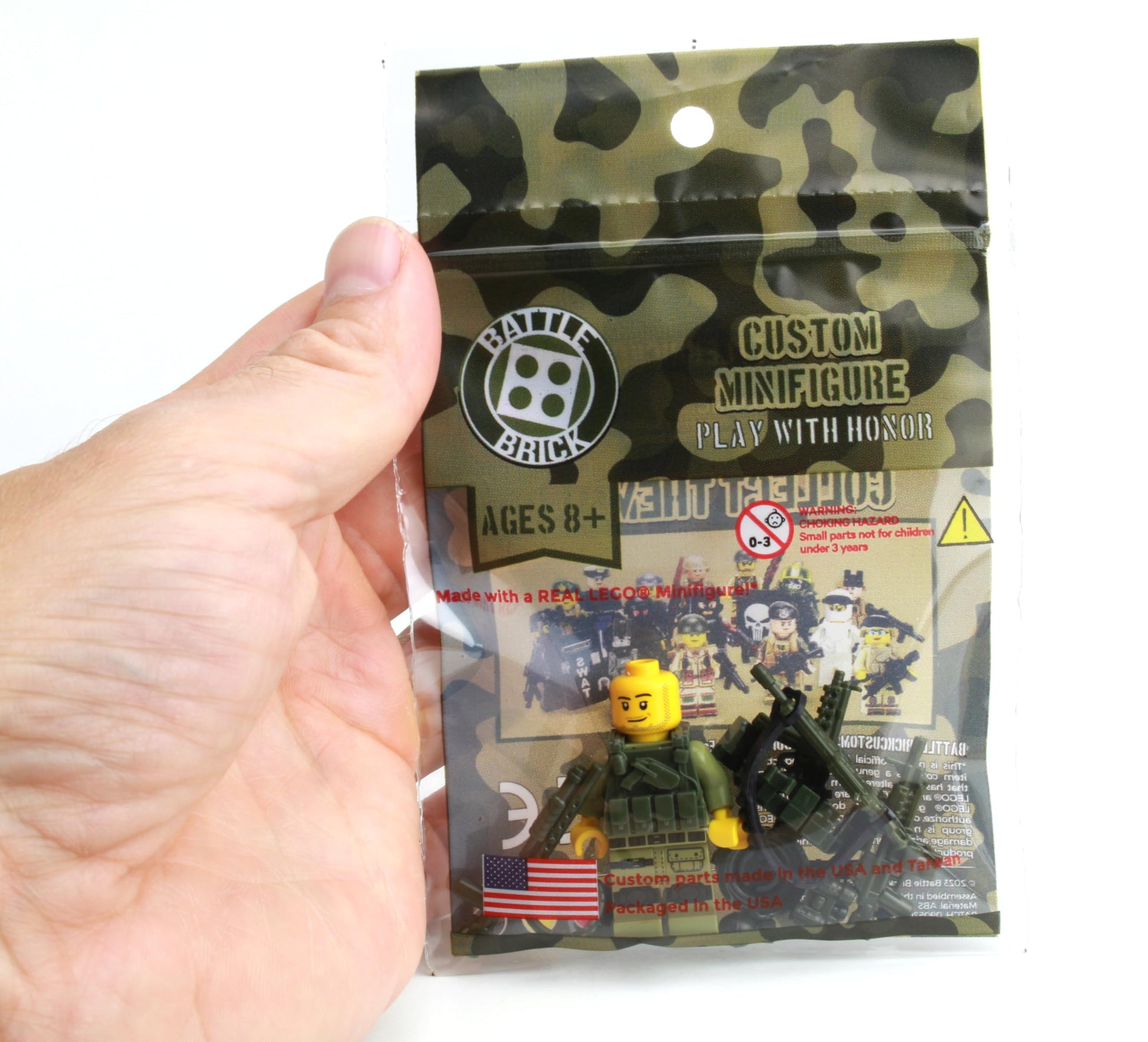 Battle Brick 1.6 Inches Tall Custom Special Forces Commando Collectible Custom Minifigure | Genuine Military Minifig | Packaged in USA | Great Gift