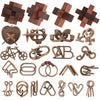 24 Pcs Brain Teaser Puzzles for Adults and Teens - Metal Puzzles 3D Puzzle Game Toys for Adults Teens - Wooden Unlock Interlocking Puzzle Adult IQ