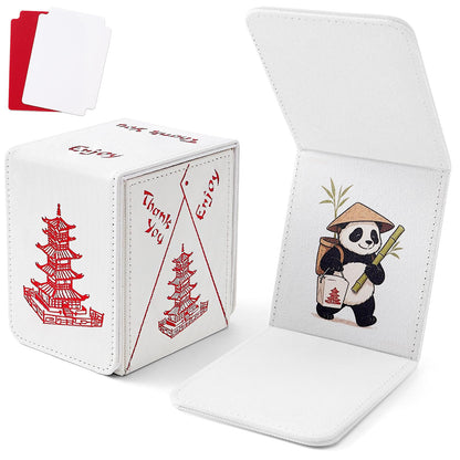 Venssu Chinese Takeout MTG Commander Deck Box, Fits TCG Cards (White&Red)