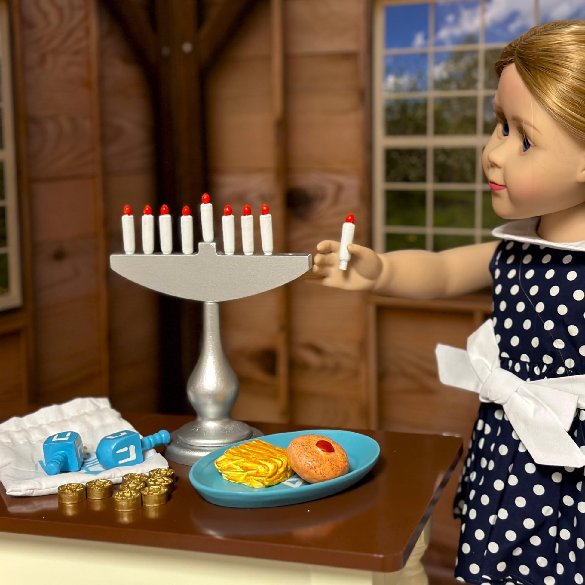 THE QUEEN'S TREASURES 18 Inch Doll Food Accessory, 22 Piece Authentic Hanukkah Play SetIntended for use with American Girl Dolls