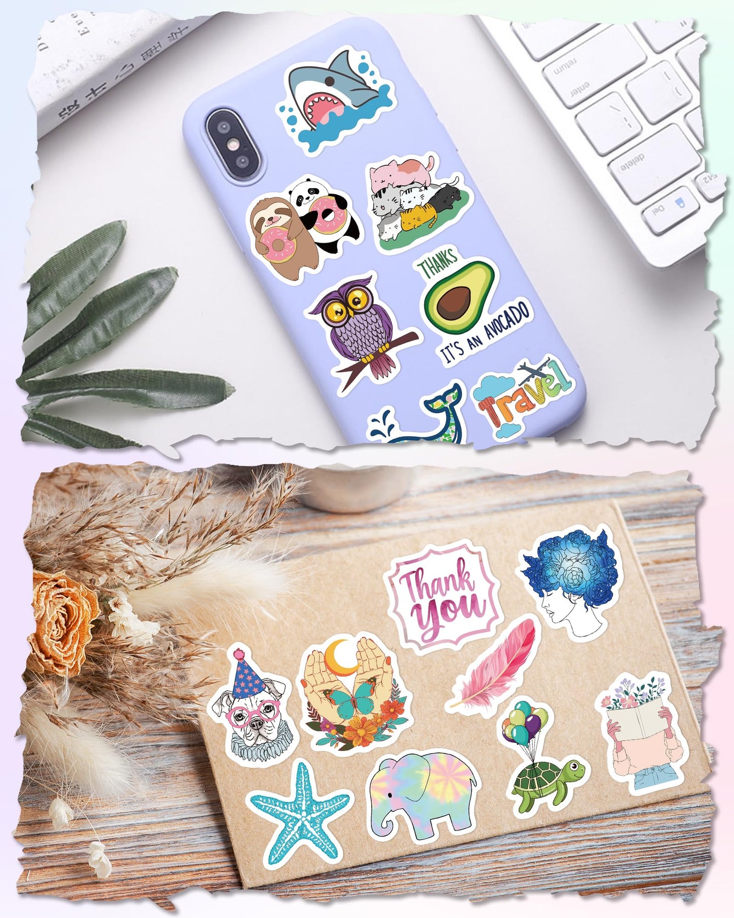 Sticker for Water Bottles, 400 Pcs/Pack Cute Vinyl Waterproof Vsco Laptop Stickers for School Students Gifts Classroom Teachers Prizes Stickers