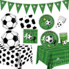 JQSSHXB Soccer Birthday Party Decorations Tableware Set Soccer Party Supplies Soccer Theme Party Decorations Paper Plates Napkins Cup Tablecloth