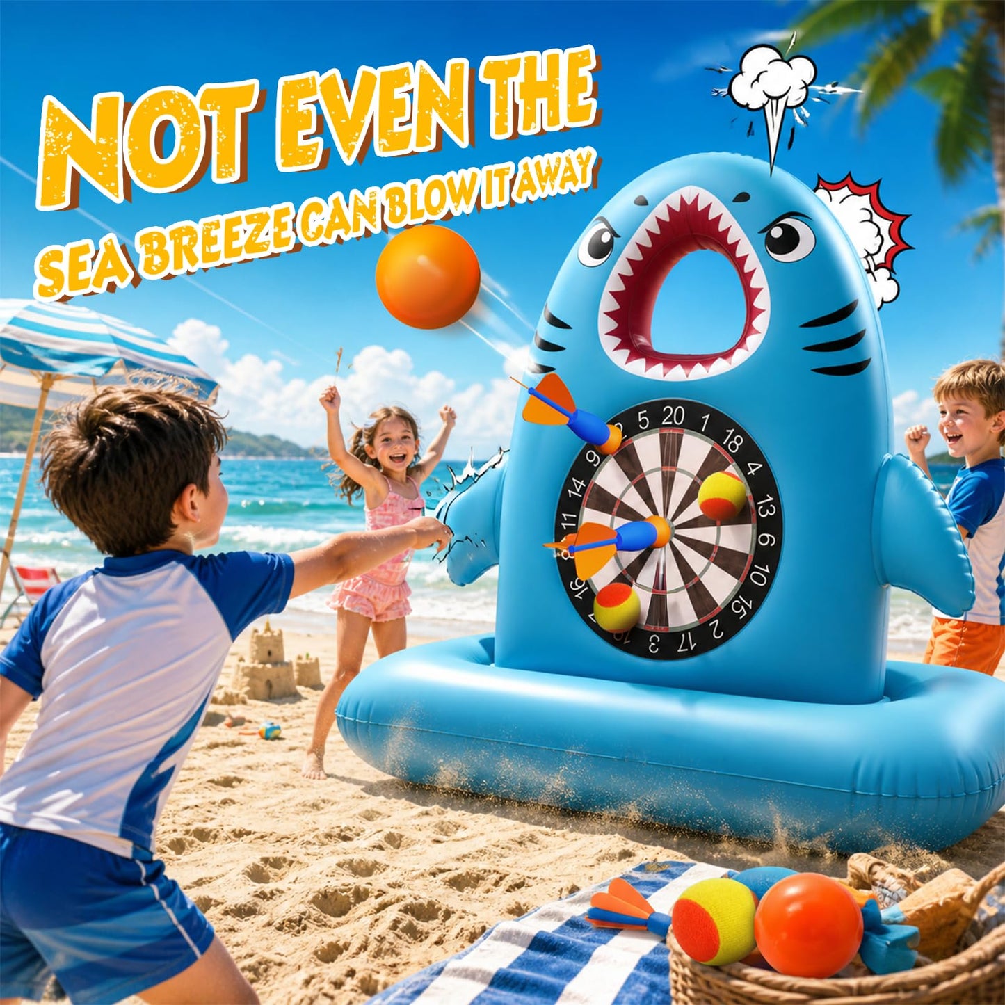 Inflatable Dart Board Pool Game - Floating Toss Toy for Kids & Teens
