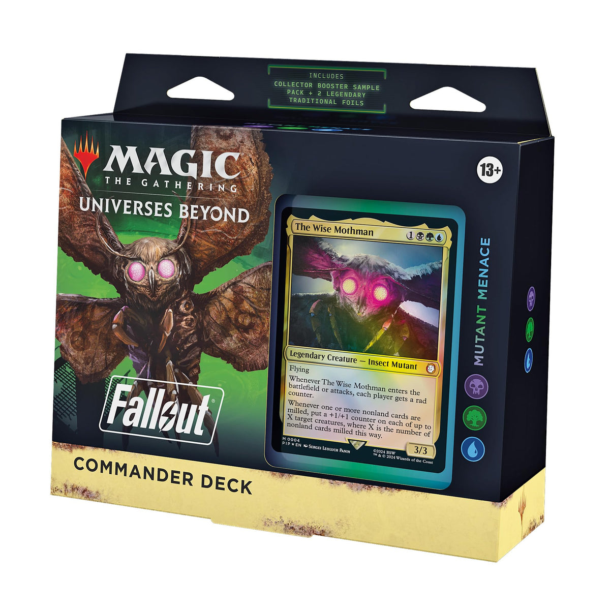 Magic: The Gathering Fallout Commander Deck - Mutant Menace (100-Card Deck, 2-Card Collector Booster Sample Pack + Accessories)