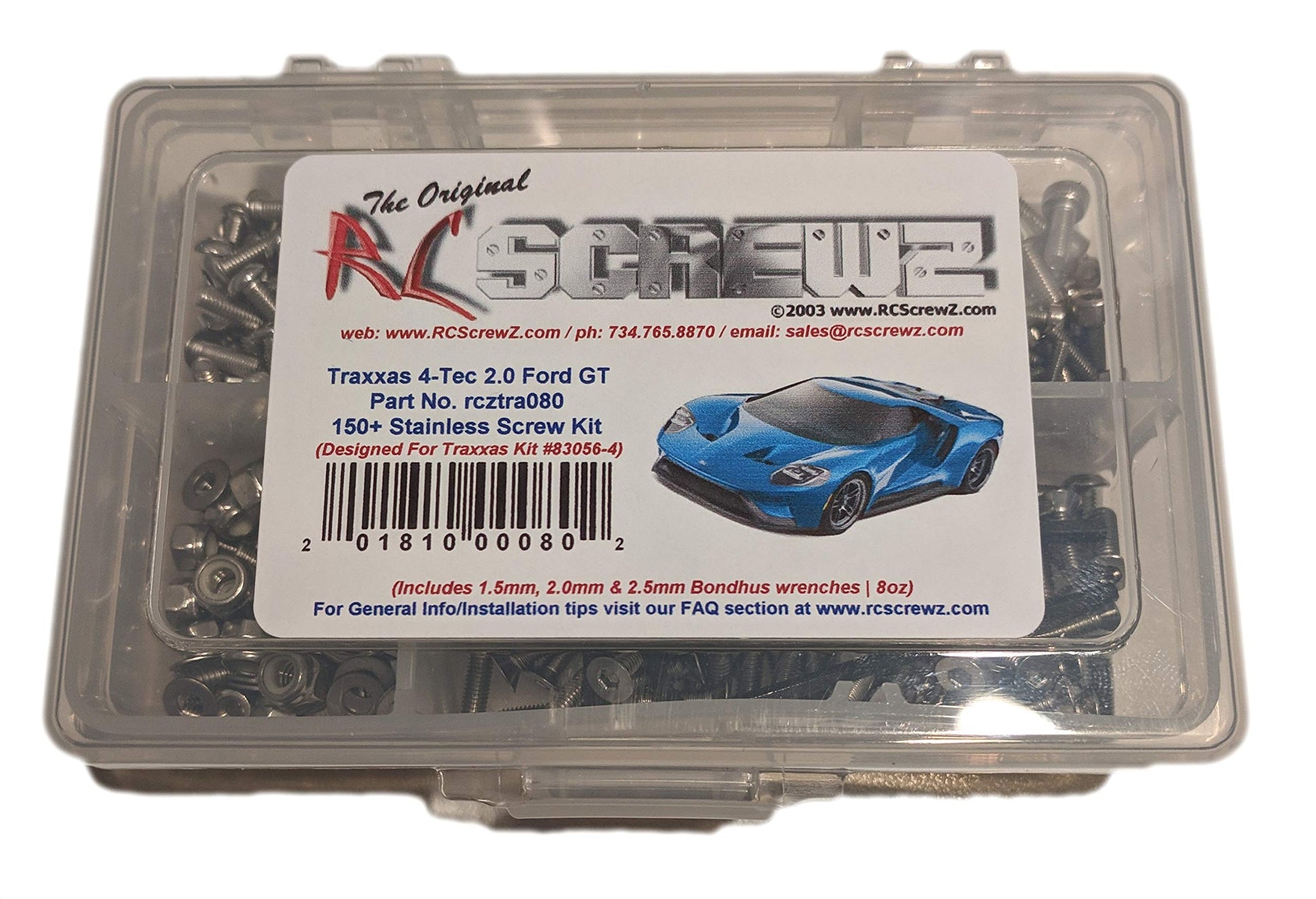 TRA080 - Compatible with Traxxas 4-Tec 2.0 Ford GT (83056-4) Stainless Steel Screw Kit