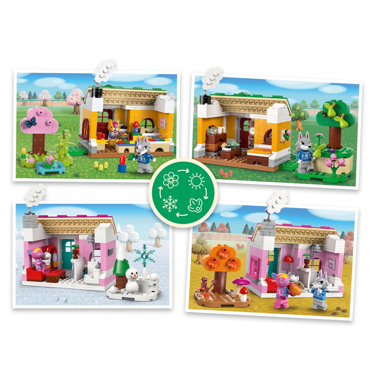 LEGO Animal Crossing Creative Houses: Seasons of Fun Building Toy - Pretend Play Set for Girls & Boys, Ages 7+ - Create 2 Houses W/1 Set of Building