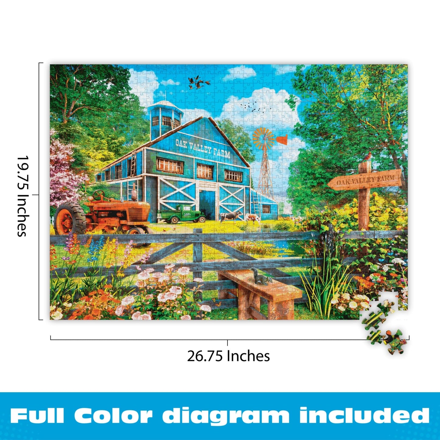 Buffalo Games - Oak Valley Farm - 1000 Piece Jigsaw Puzzle for Adults