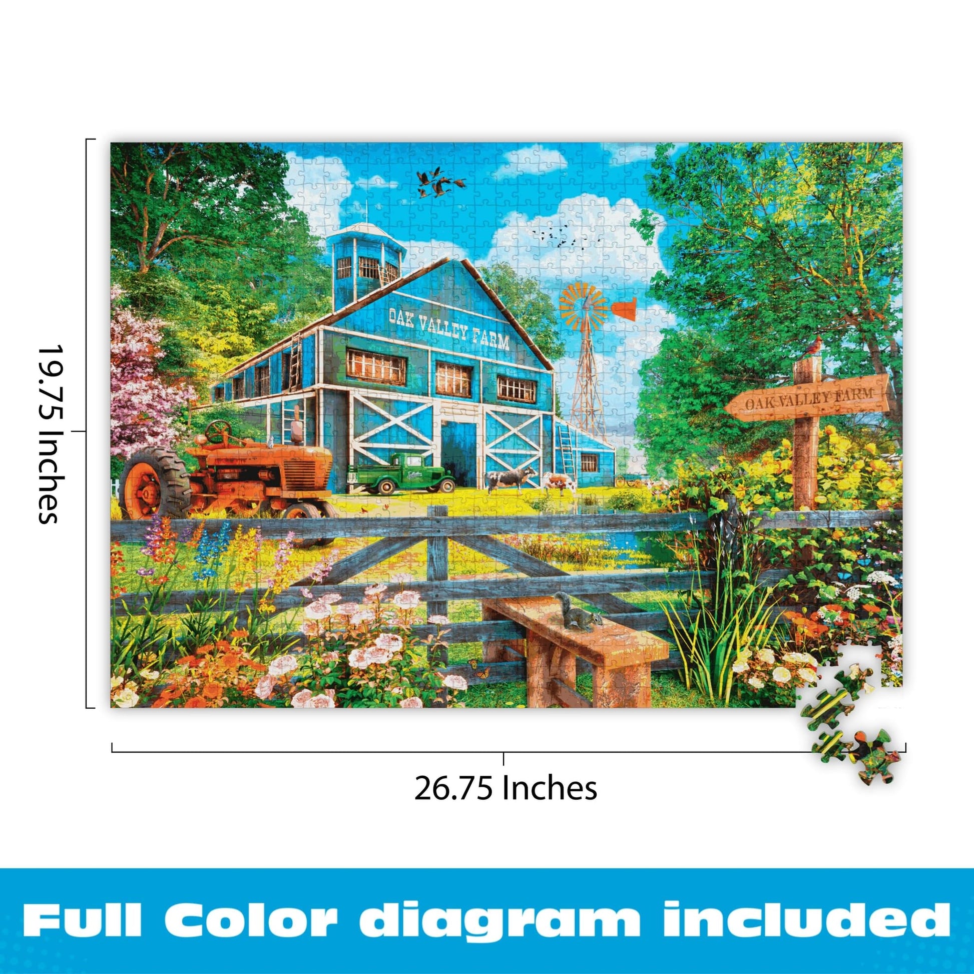Buffalo Games - Oak Valley Farm - 1000 Piece Jigsaw Puzzle for Adults