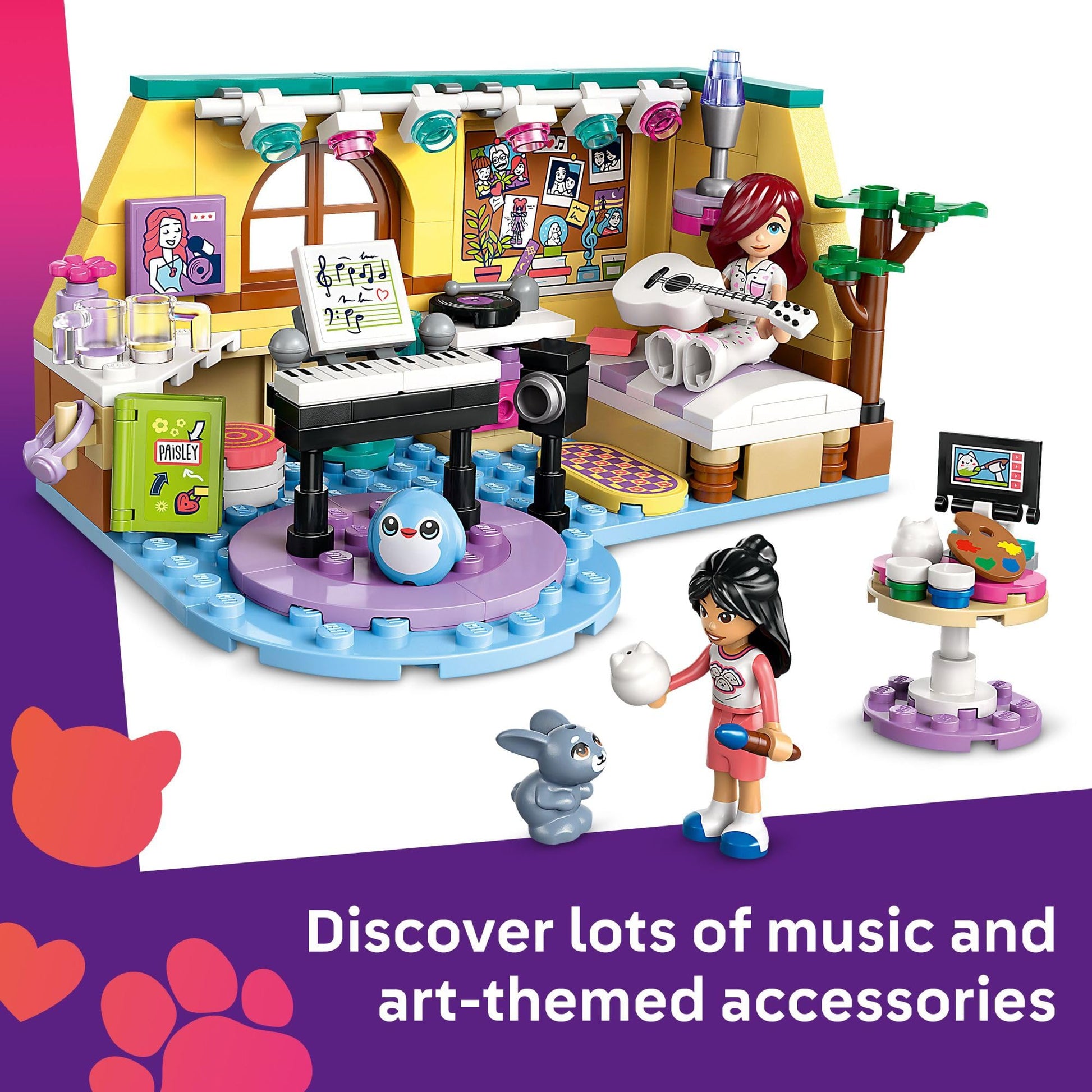 LEGO Friends Paisley's Room Building Toy - Pretend Play Set for Kids, Girls and Boys, Ages 6+ - with 2 Minidolls, Pet Bunny Figure, and Plushie-Style
