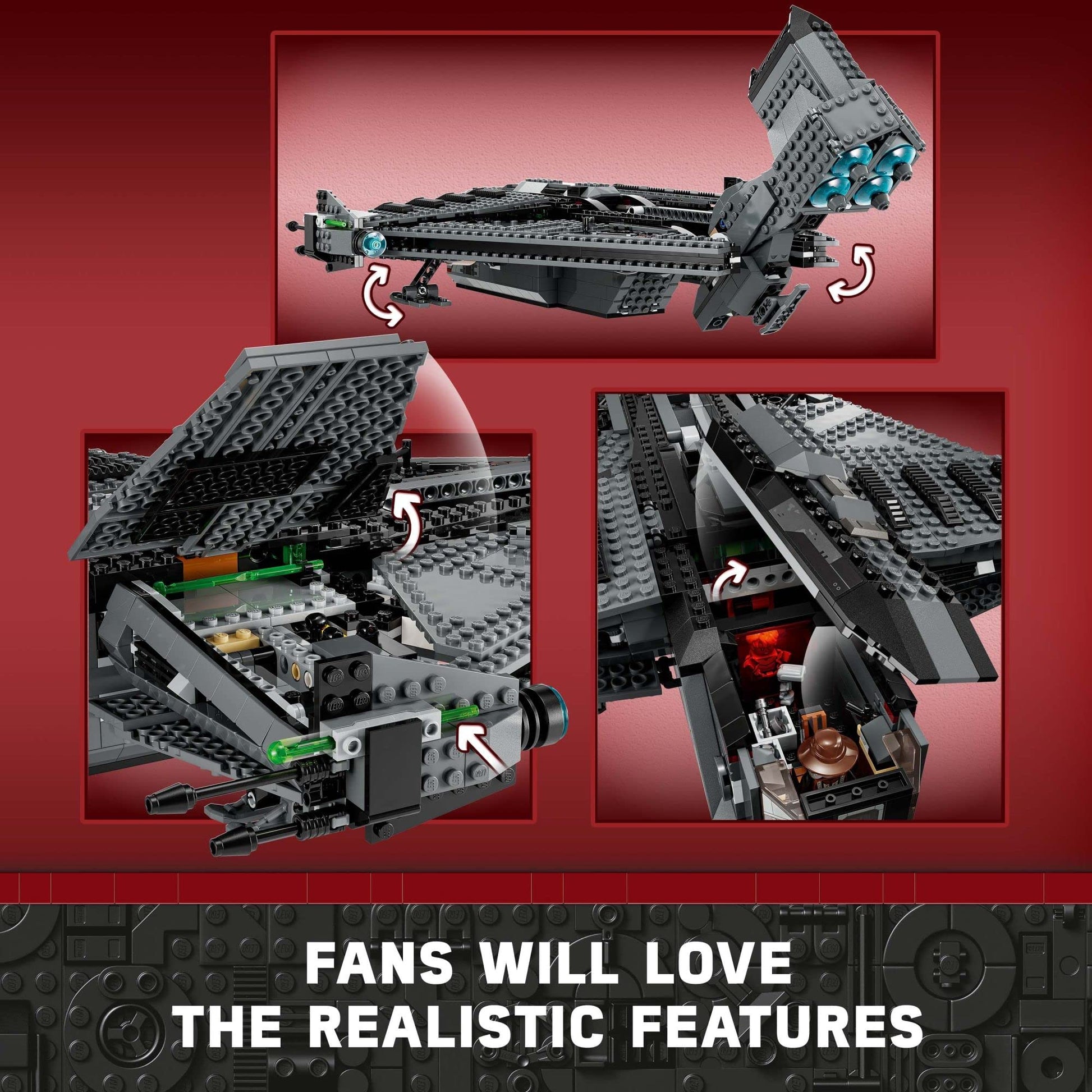 LEGO Star Wars The Justifier 75323, Buildable Toy Starship with Cad Bane Minifigure and Todo 360 Droid Figure, The Bad Batch Set, Gifts for Kids, Boys