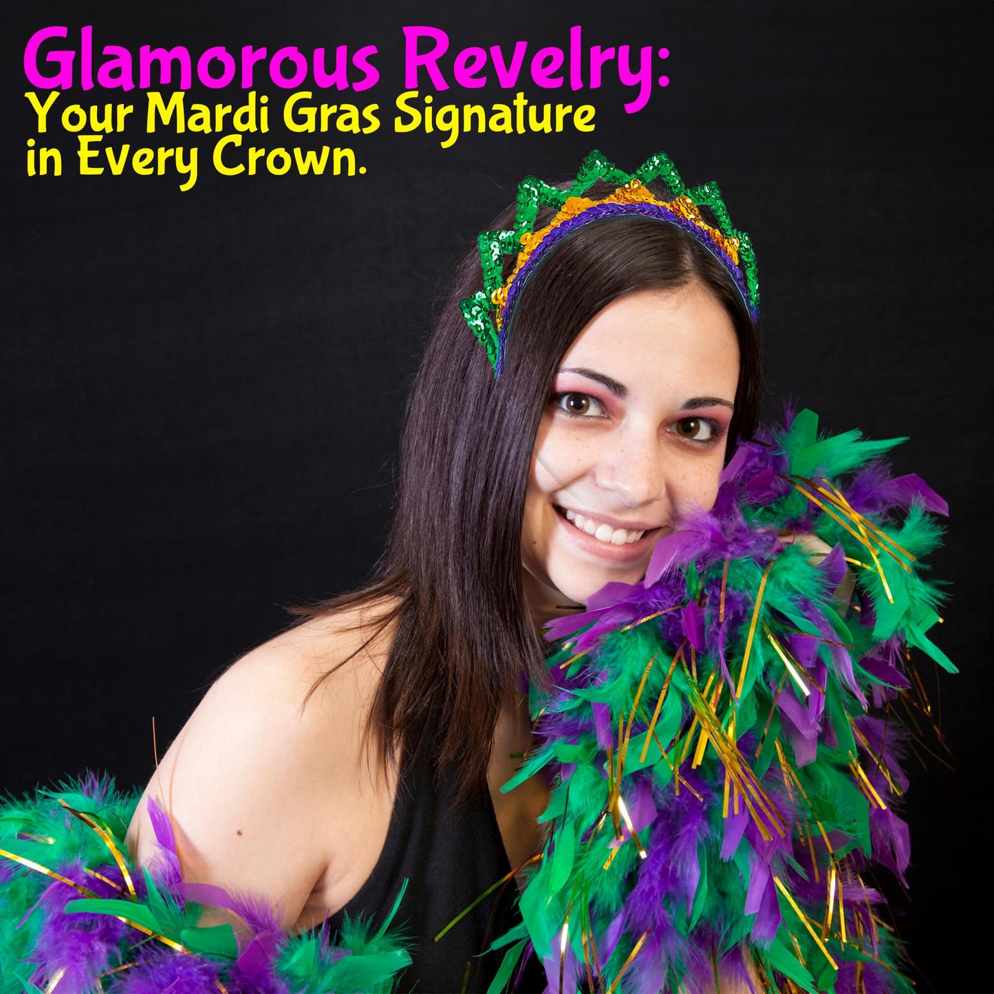 Fun Express Mardi Gras Tiara Princess Crown Assortment - Set of 12 - Costume Party Accessories