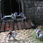 Safari Ltd. Knights & Dragons Toob - Set of 10 Mini Figurines: Red & Blue Kingdom Knights, Catapult, and Green Dragon - History Learning Toy Figures