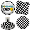Fourever Rad Smiley Face 4th Birthday Party Supplies - 64 Piece Boys Fourth Birthday Tableware Set Includes Large 9" Dinner Plates and 8" Dessert