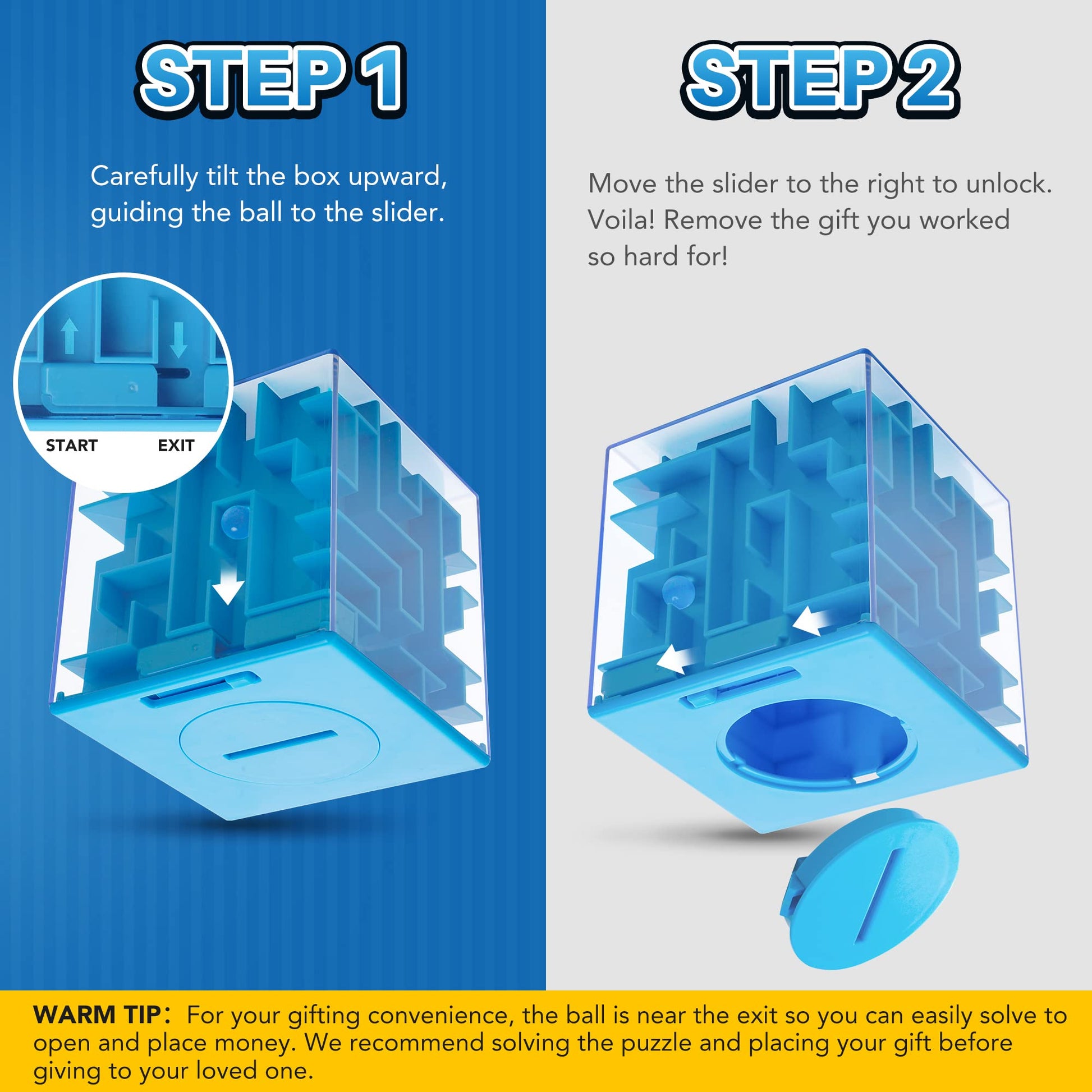 4 Pack Money Maze Puzzle Gift Boxes, Perfect Money Holder Puzzle and Brain Teasers for Kids and Adults