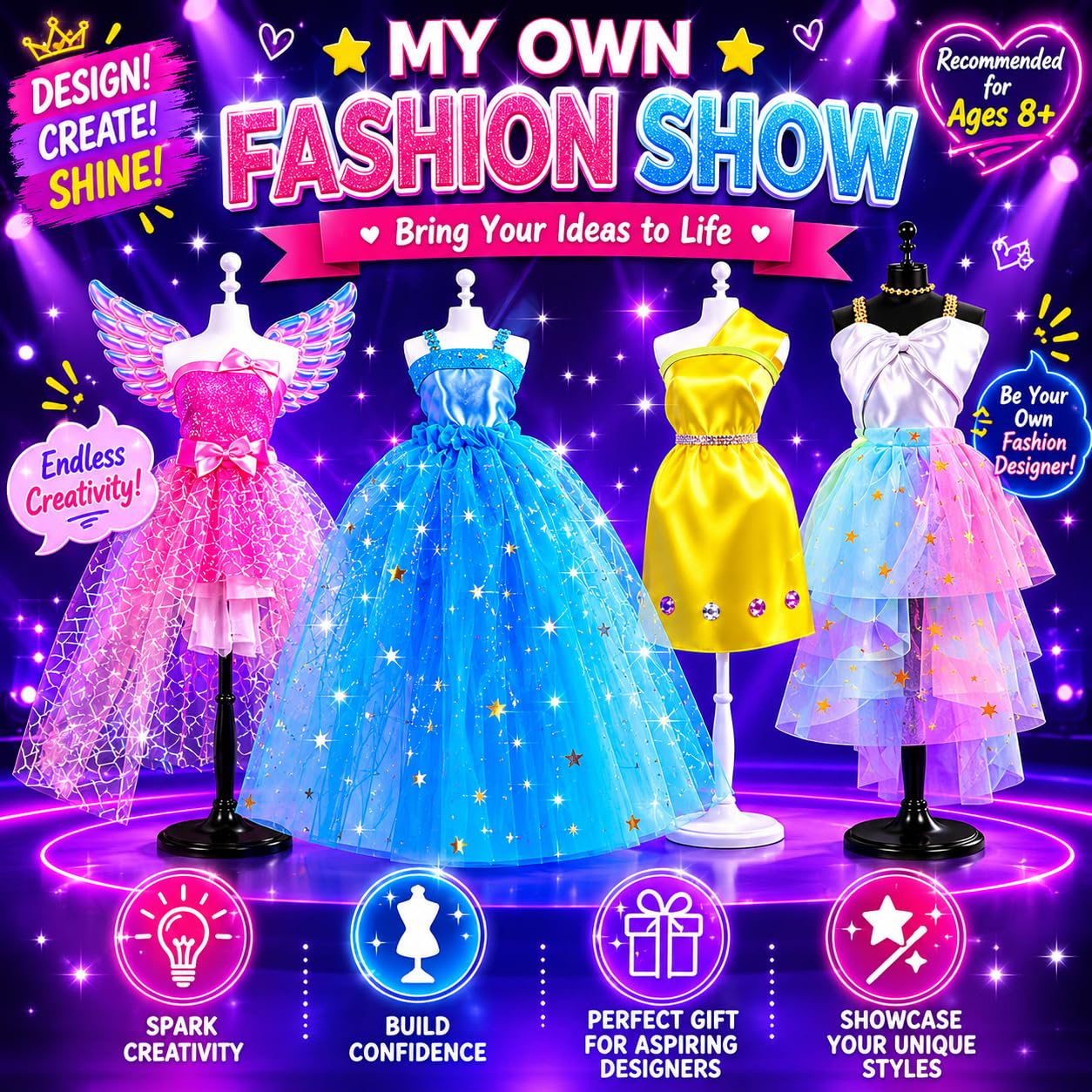 AGENTLAN Fashion Designer Kit, 900+ Dress Making Kit, DIY Craft Kit