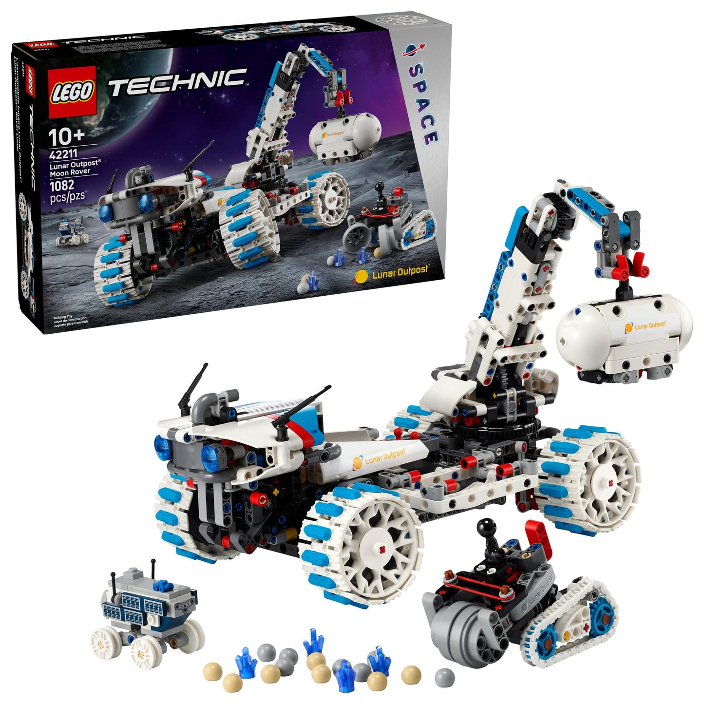 LEGO Technic Lunar Outpost Moon Rover Space Vehicle Building Toy - All-Terrain Explorer for Kids, Boys & Girls, Ages 10+ - Buildable Space Decor