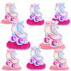 Roller Skates Honeycomb Centerpieces Retro Hip Hop Roller Skating Theme Decor Decorations for Girls Teens Skates Birthday Party Baby Shower Neon