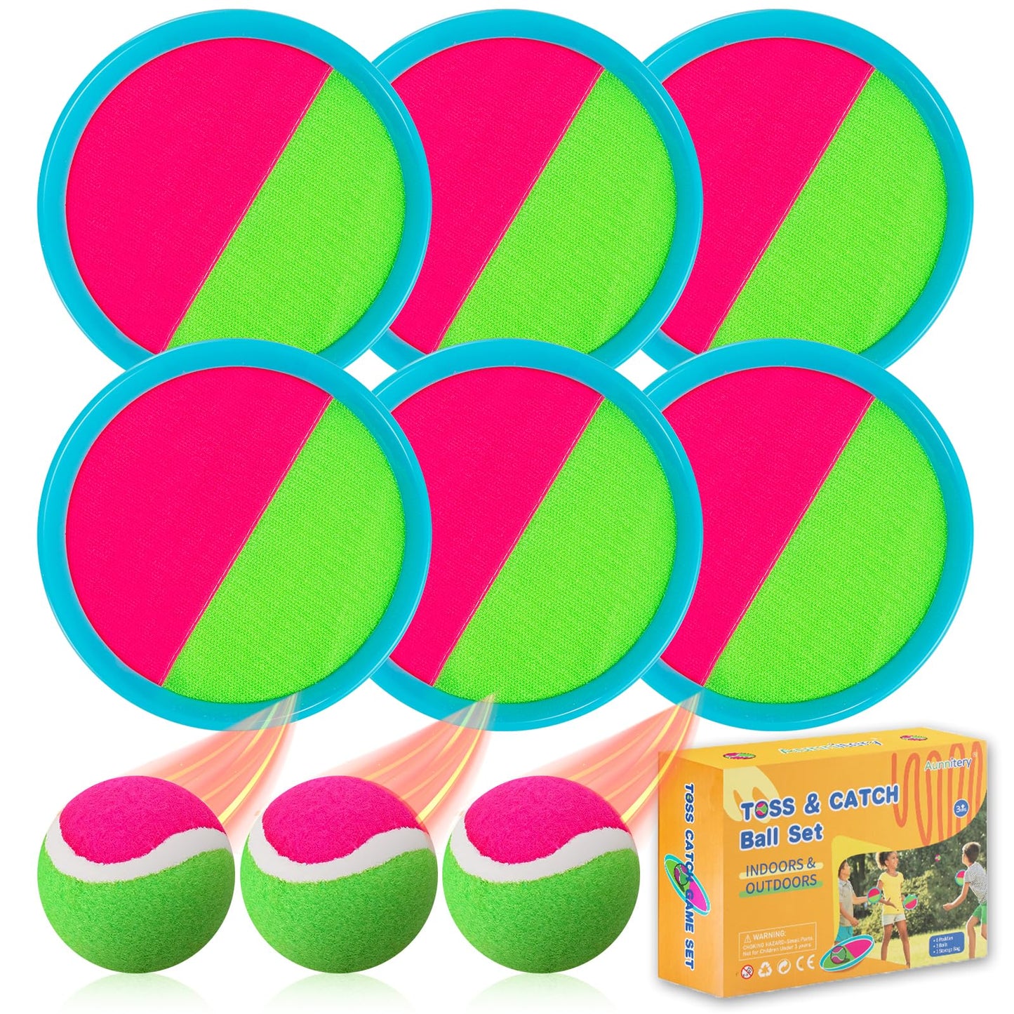 Outdoor Games, Toss and Ball Set, Beach Toys for Kids Ages 4-8, Pool Toys