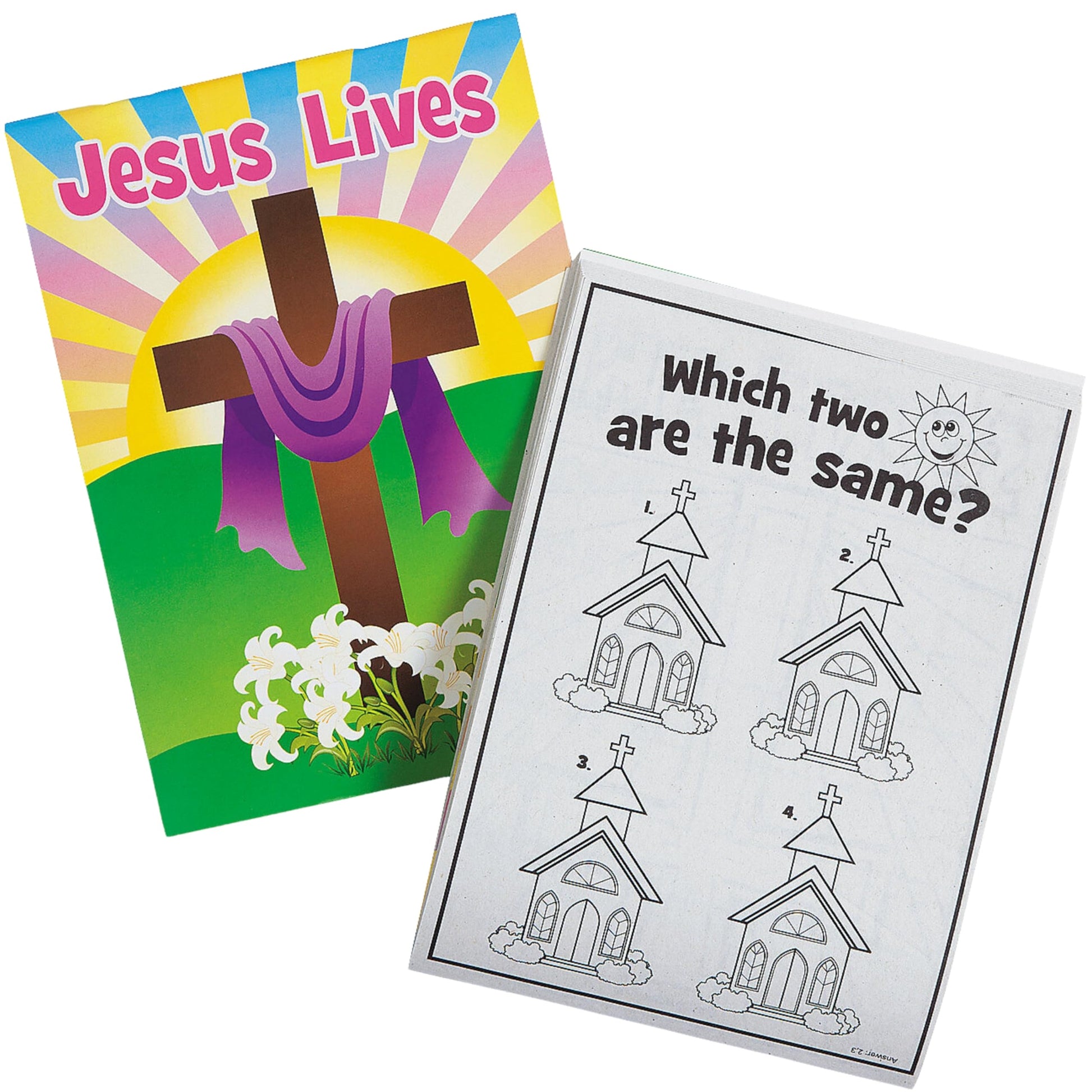 Fun Express - He Lives Activity Pad 48 pg for Easter - Stationery - Activity Books - Activity Books - Easter - 12 Pieces