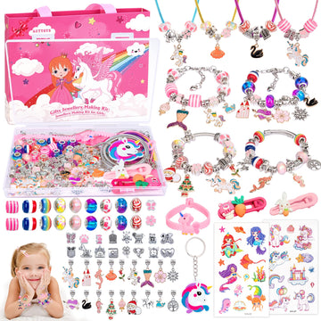 SUZUTOY Bracelet Making Kit for Girls, Unicorns Gifts for Girls, Arts and Crafts for Kids Ages 4 5 6 7 8 9 10 11, Gifts Toys for 4-12 Year Old Girl
