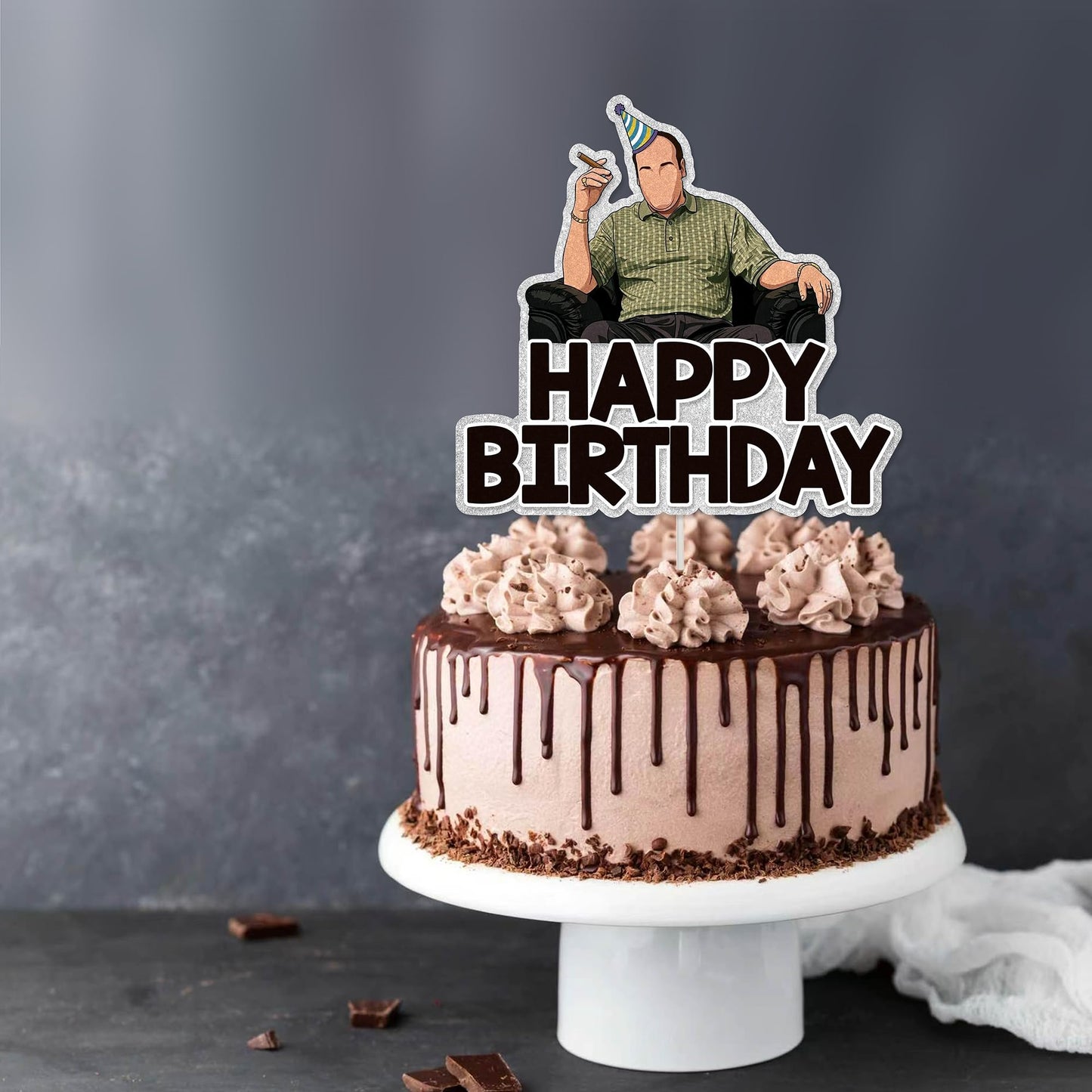 Sopranos Birthday Cake Topper - Glitter Sopranos Party Decorations For Italian Birthday Party Cake Décor