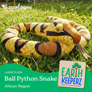 The Petting Zoo Ball Python Snake Stuffed Animal Plushie, Gifts for Kids, Earth Keeperz Snake Animals, Zoologee Yellow Ball Python Snake Plush Toy, 54