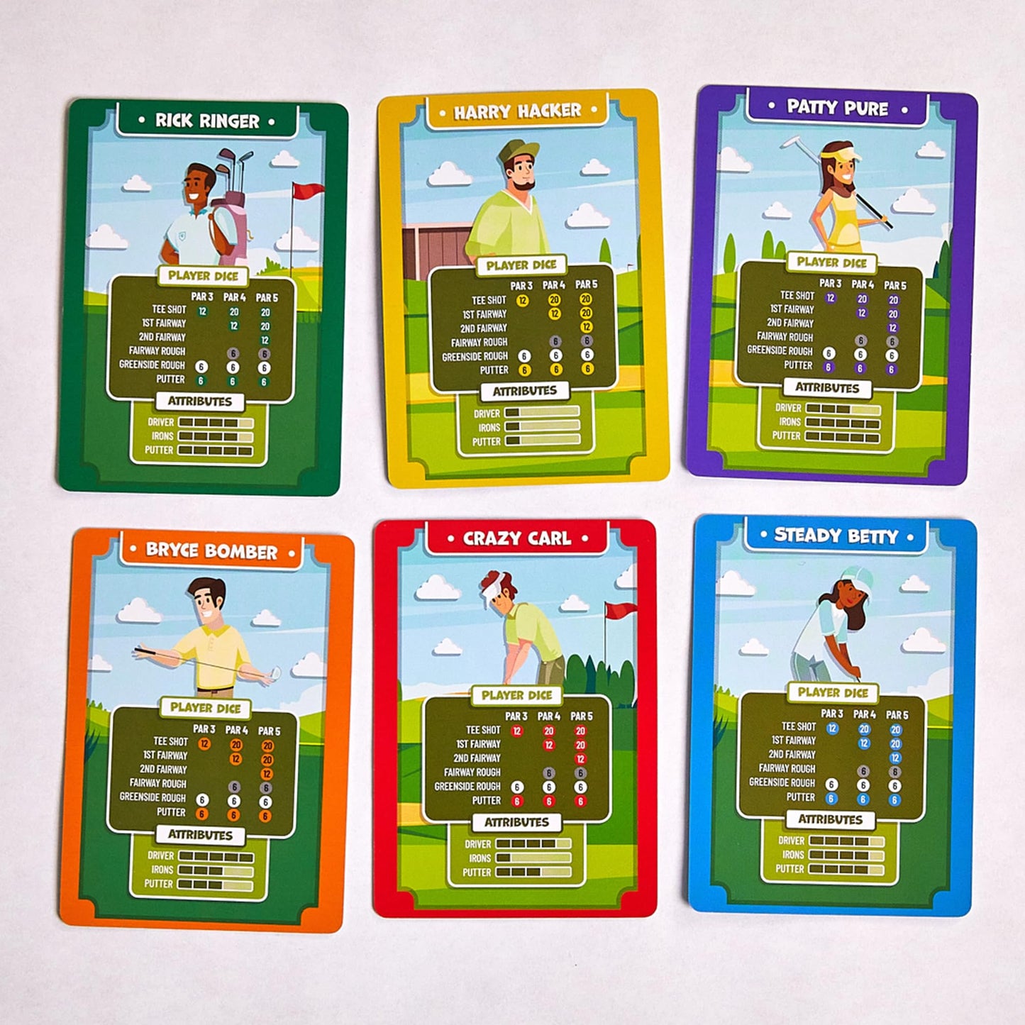 Hackers & Bombers Golf Themed Board Game - Play Golf Without Leaving The House - Play as Different Characters - Roll The Dice and Play The Course