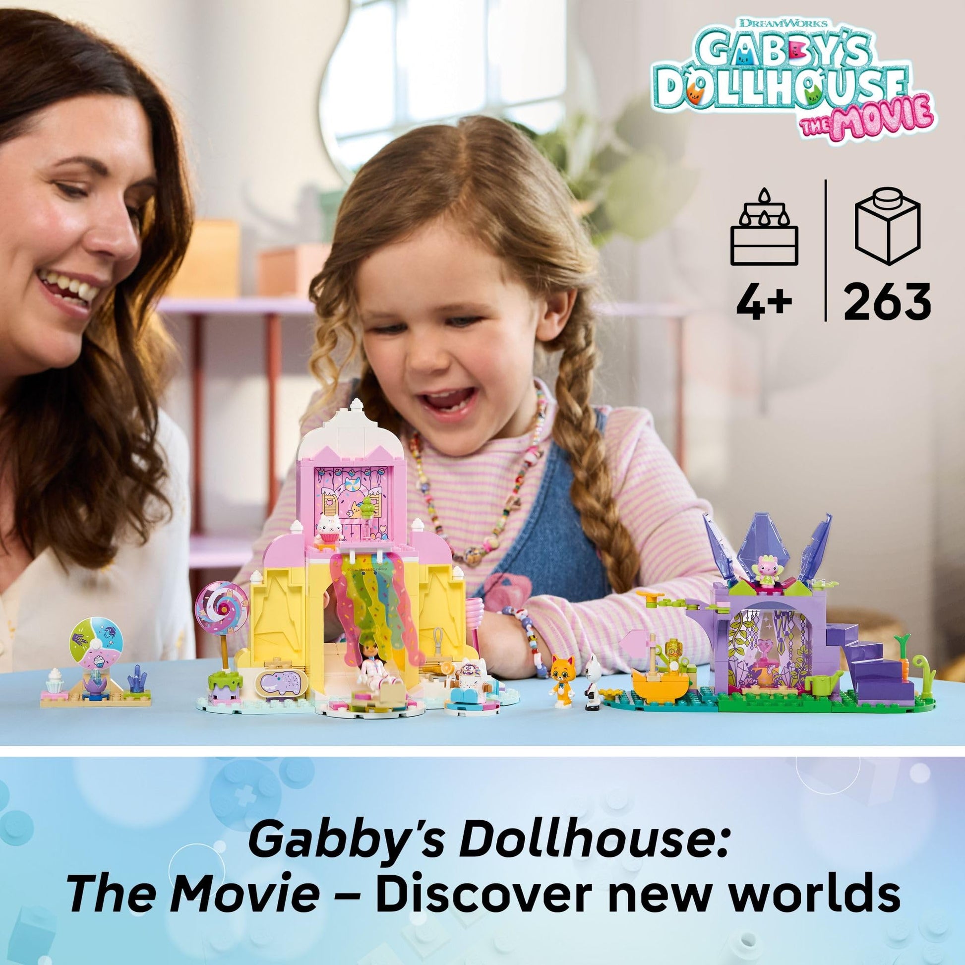 LEGO Gabby’s Dollhouse Sweet Treat Mountain & Kitty Garden Building Blocks - Pretend Play & Learning Toy for Girls & Boys, Ages 4+ - W/Gabby & Pandy