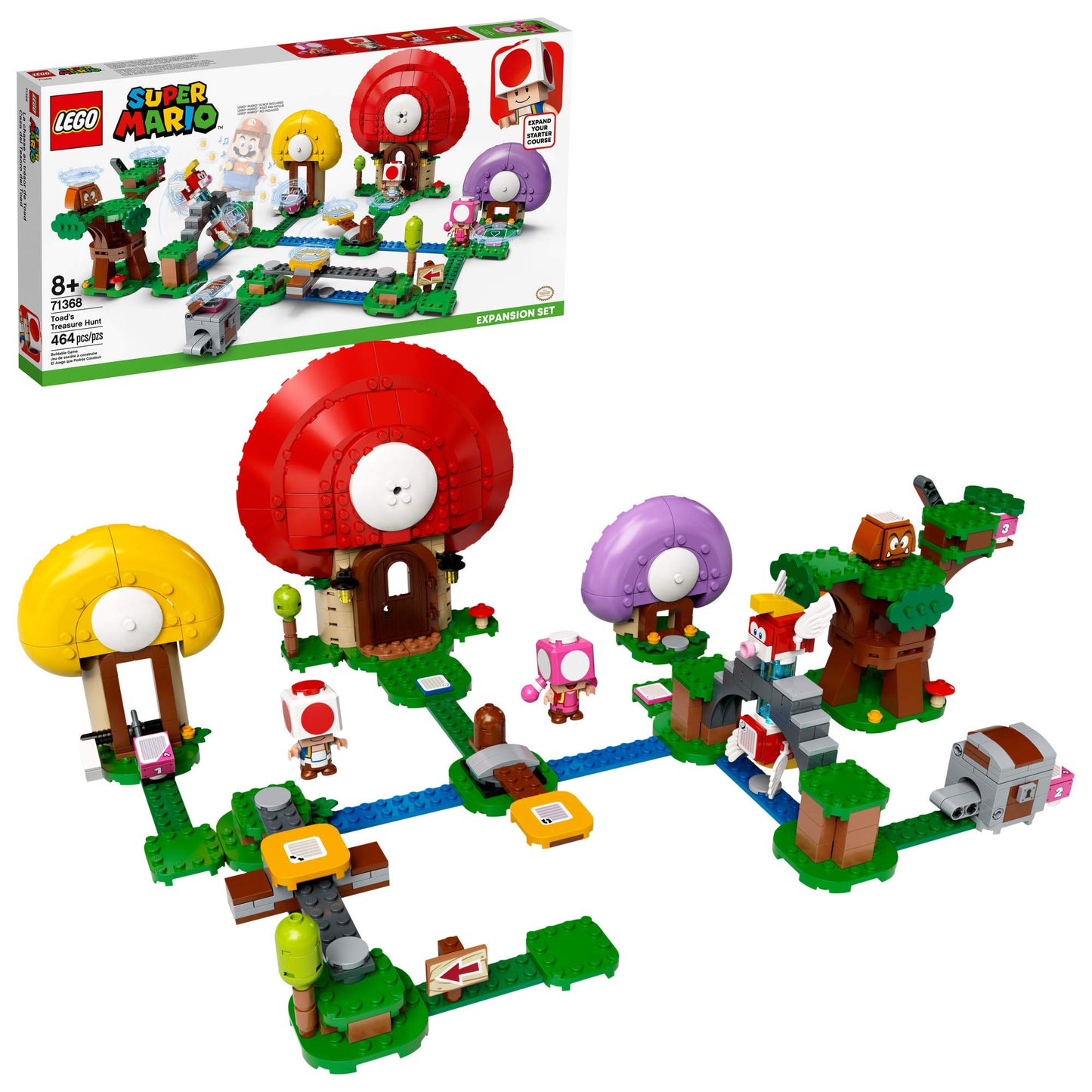 LEGO Super Mario Toad's Treasure Hunt Expansion Set 71368 Building Kit; Toy for Kids to Boost Their Super Mario Adventures with Mario Starter Course